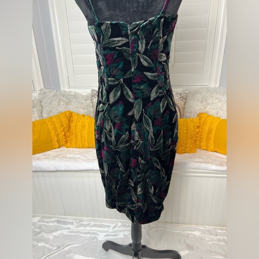 Vintage Betty & Sheila Burnout Velvet Floral Cocktail Dress 80s 90s Y2K Party - Picture 8 of 17